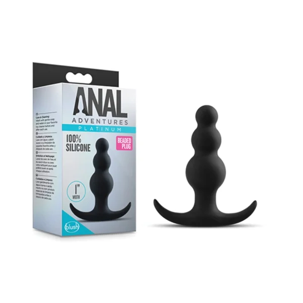 Anal Adventure Platinum Beaded Plug Black — image 9 of 14