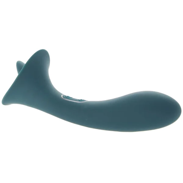 Playboy Pleasure True Indulgence Rechargeable Silicone Double Ended Tongue Stroking Vibrator - Teal