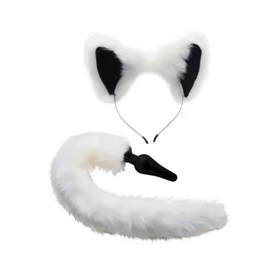 Tailz Fox Tail Ears Set White 23 5 Inch