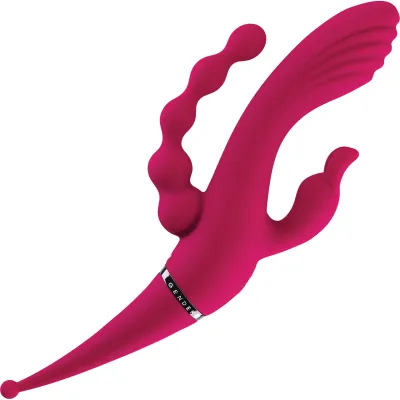 Gender X Four By Four Rechargeable Waterproof Silicone Quadruple Stimulating Vibrator Red