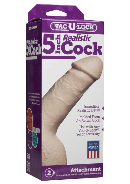 Vac-U-Lock 5 inch Realistic - White