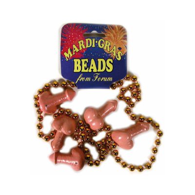 Mardi Gras Penis Beads Beige