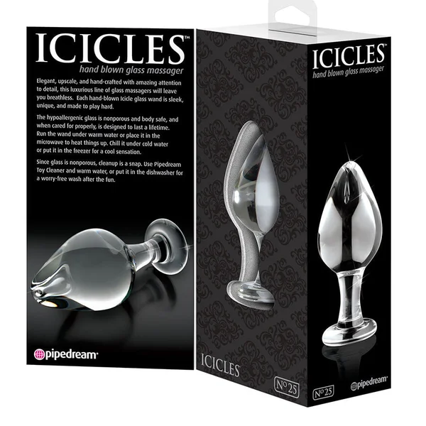Icicles No. 25 Glass Anal Butt Plug by Pipedream Products — image 4 of 5