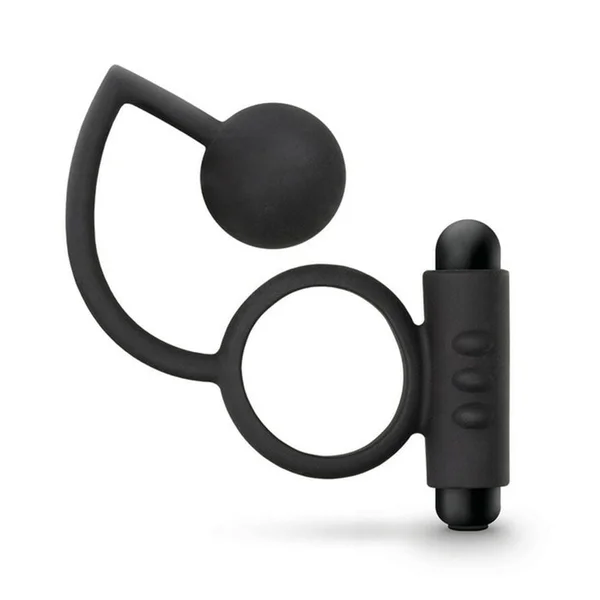 Anal Adventures Platinum Silicone Anal Ball with Vibrating Cock Ring by Blush Novelties — image 2 of 4