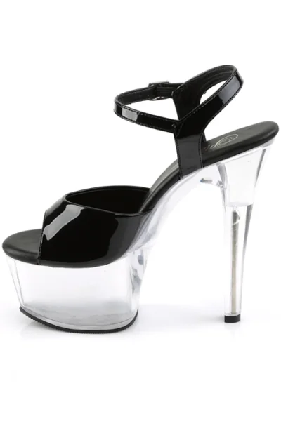 Aspire 6" Clear & Patent Platforrm Sandal By Pleaser