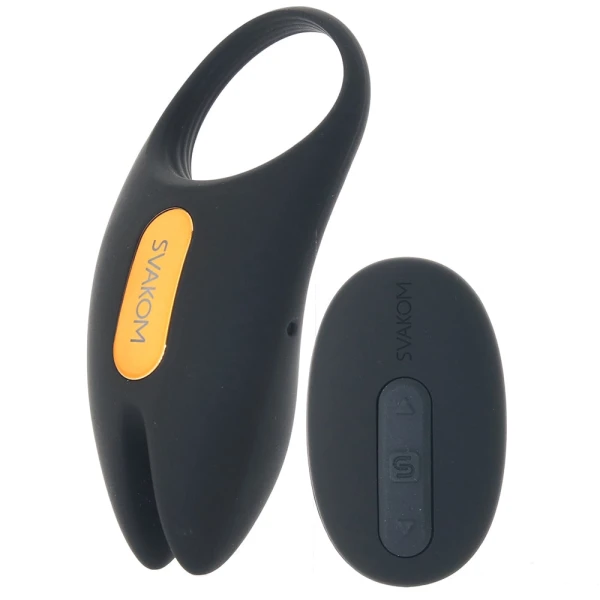 SVAKOM Winni 2 App Enabled Silicone Rechargeable Vibrating Cock Ring With Remote - Black