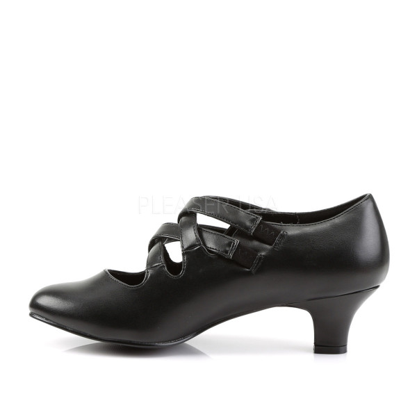 2 inches Kitten Heel Pump W/ Double Criss-Cross Button Straps — image 7 of 8
