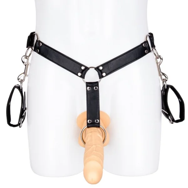 Bondara Hands Off! Cock Ring Chastity Belt with Handcuffs