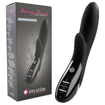 Mystim Daring Danny All Black 27 cm USB Rechargeable E Stim Vibrator