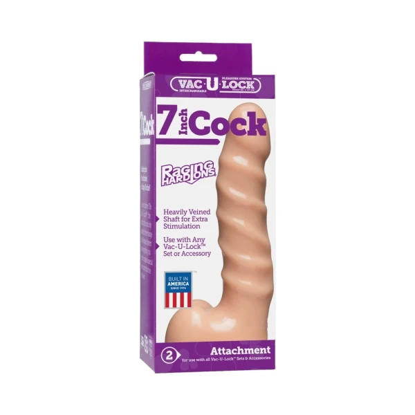Vac-U-Lock 7" Raging Hard-Ons Cock - Beige