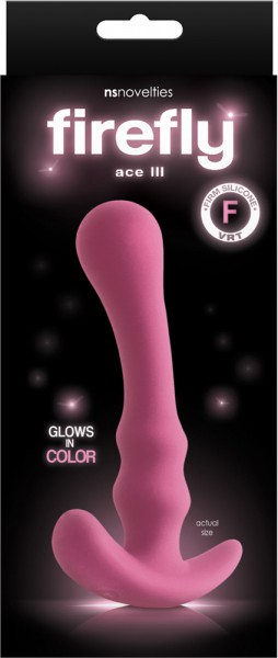 Ace 3 Ribbed Glowing Butt Plug