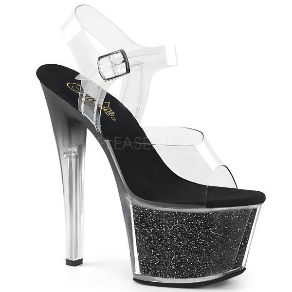 7 inches Heel, 2 3/4 inches PF Ankle Strap Sandal w/ Tinted Heel — image 13 of 16