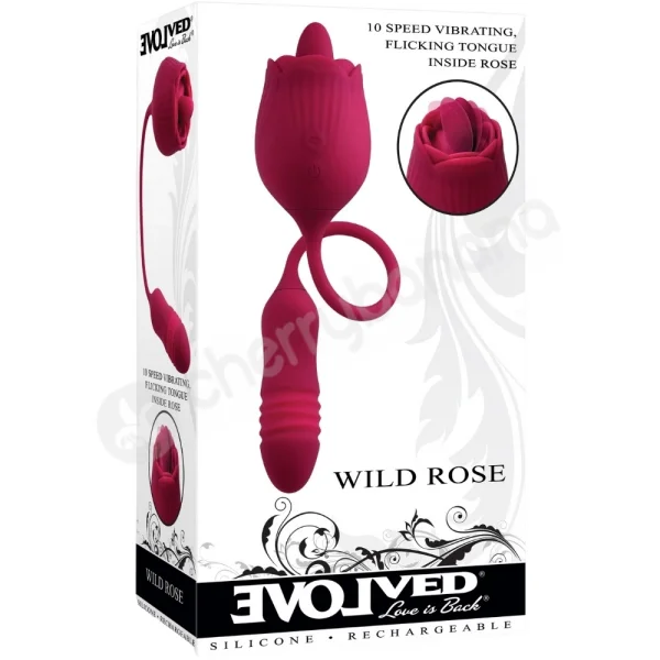 Evolved Wild Rose Flickering Stimulator With Thrusting Bullet
