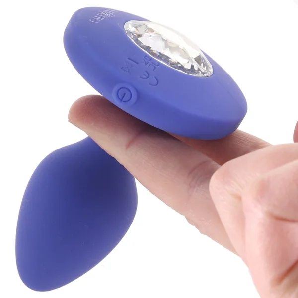 Cheeky Gems Silicone Rechargeable Vibrating Medium Anal Probe By CalExotics - Blue
