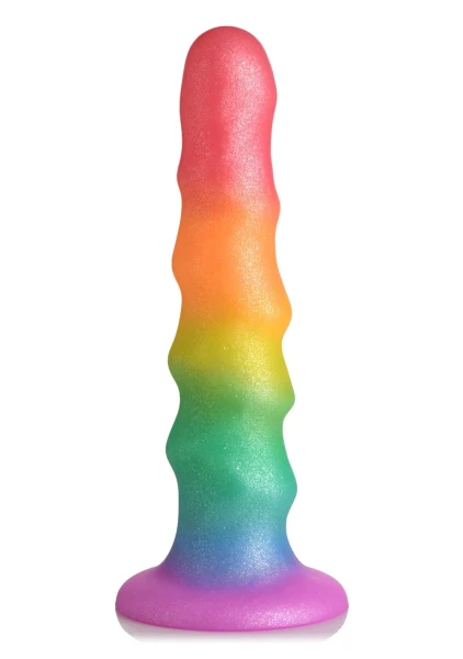 Simply Sweet Zigzag Rainbow 6.7" Silicone Suction Cup Dildo
