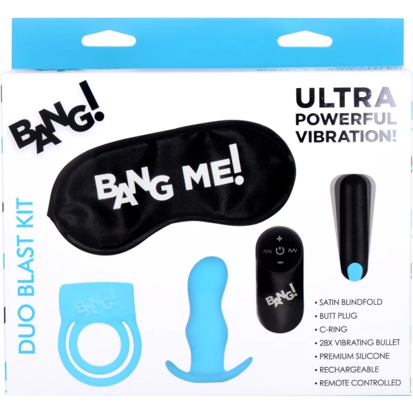Duo Blast Remote Control Cock Ring And Butt Plug Vibe Kit