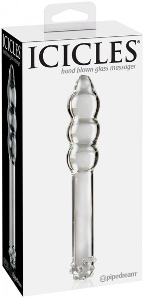7" Ribbed Glass Dildo