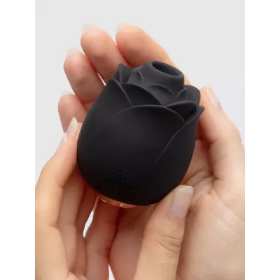 Fifty Shades of Grey Black Rose Silicone Clitoral Suction Stimulator Black