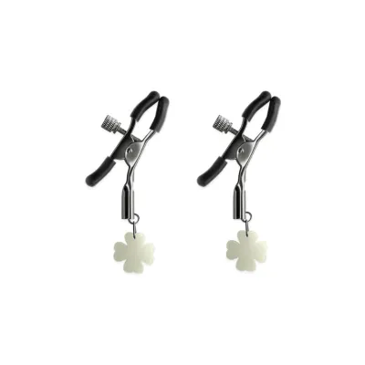 nsnovelties Bound Glow In The Dark Shamrock Nipple Clamps