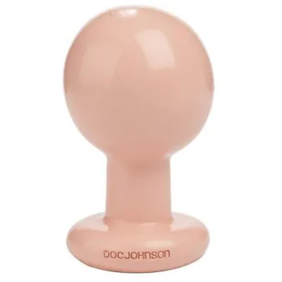 Round Butt Plug Large 4 Inch Beige