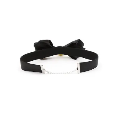 Luxury Bow Collar Black Medium