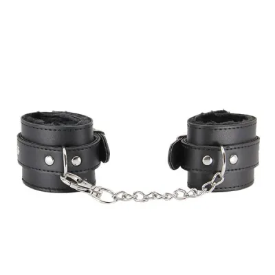 Love In Leather Leatherette Faux Fur Lined Wrist Cuffs