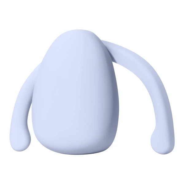Eva Silicone Rechargeable Wearable Hands Free Vibrator by Dame - Ice Blue