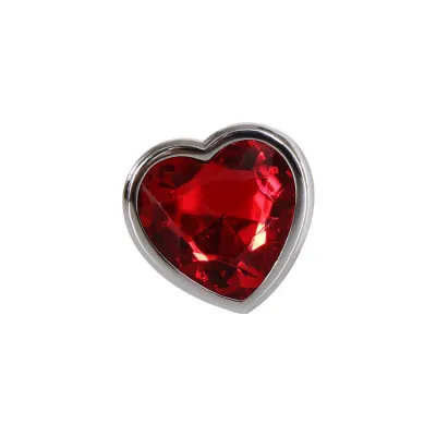 Adam and Eve Medium 3 25 Metal Butt Plug with Jewel Heart Base