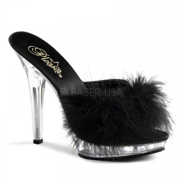 LIP-101-8 - 5" Stiletto Heel PF Marabou Slipper — image 13 of 16
