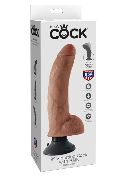 King Cock 9'' Vibrating Cock with Balls