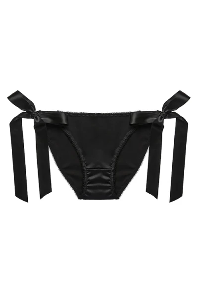 Dita Von Teese Von Follies Beau Teese Black Side Tie Satin Panty