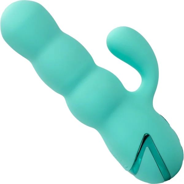 California Dreaming Del Mar Diva Thrusting Rabbit Style Silicone Rechargeable Vibrator by CalExotics