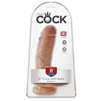 King Cock 8 Cock With Balls Tan