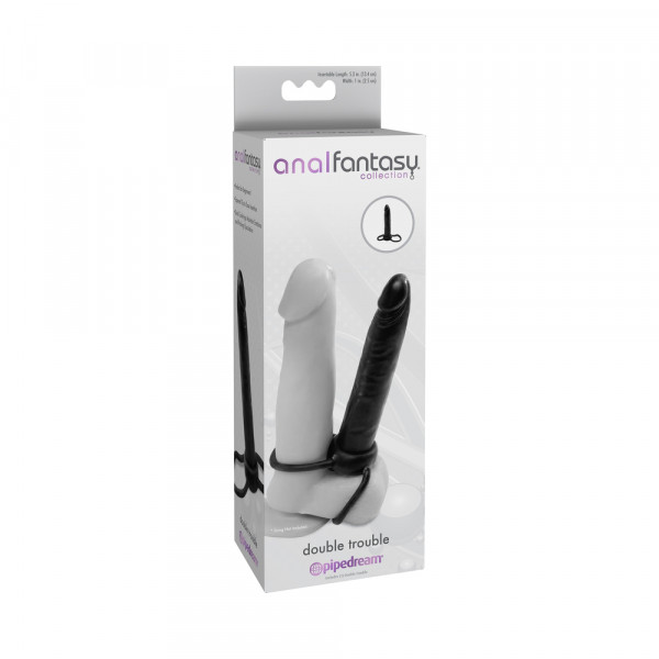 Anal Fantasy Double Trouble Cock Ring Black