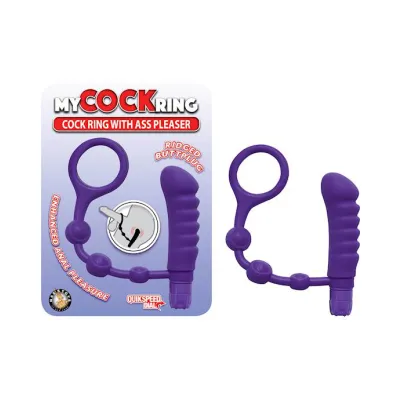 Nass Toys Cockring With Ass Pleaser Purple