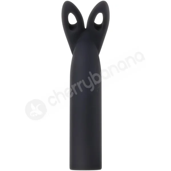Evolved Four Play Black Bullet Vibrator With 3 Attachable Silicone Sleeves