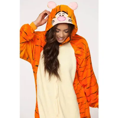 Tiger Adult Onesie Orange Large