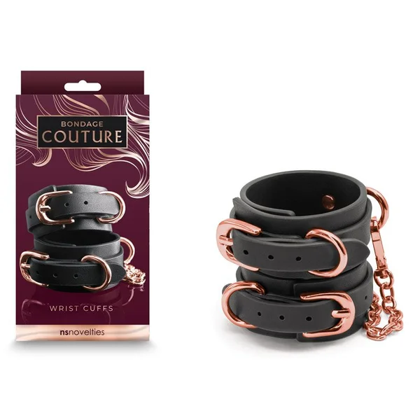 Bondage Couture Wrist Cuffs Black — image 7 of 9