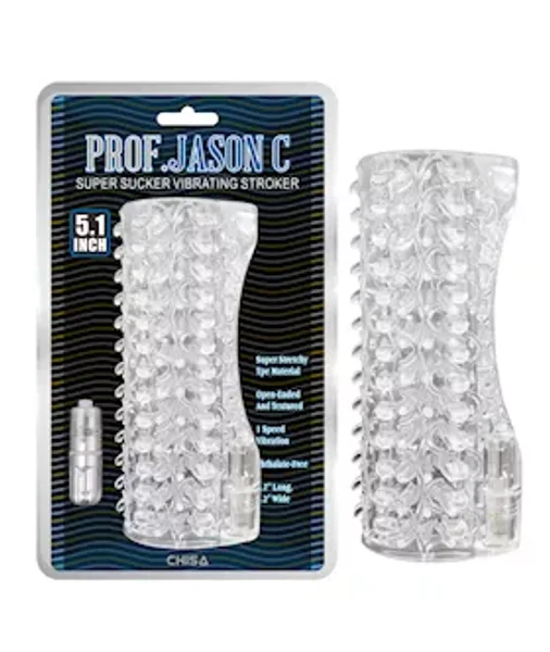 Super Sucker Vibrating Stroker - Clear — image 2 of 2