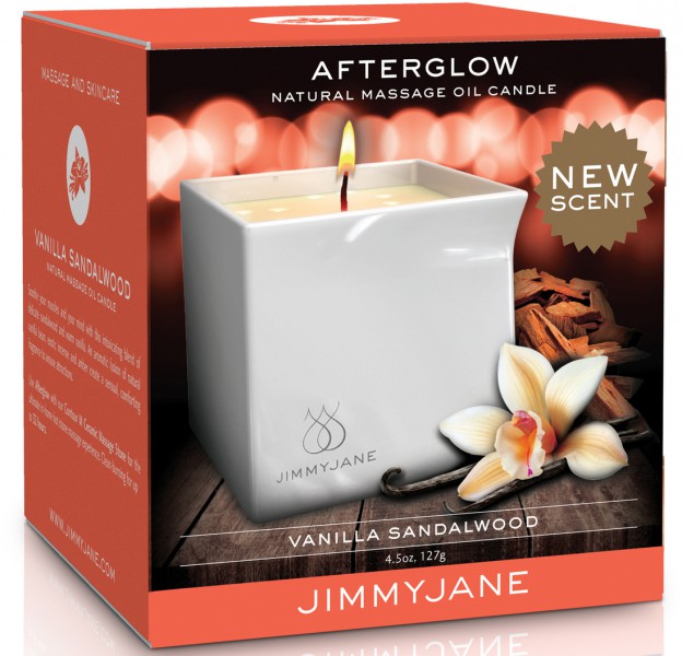 Jimmy Jane Massage Oil Candle in Ceramic Holder - Vanilla Sandalwood