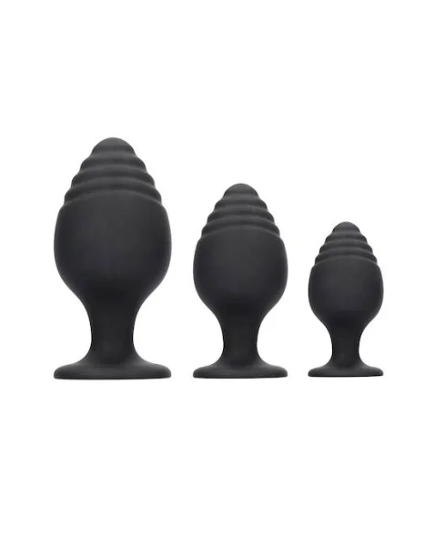 Rippled Butt Plug Set - Black