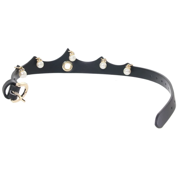 Fetish & Fashion Jezebel Collar With Pearls By NS Novelties - Black & Gold