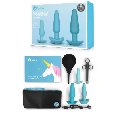 B Vibe 7 Piece Anal Education Set with Butt Plugs Douche