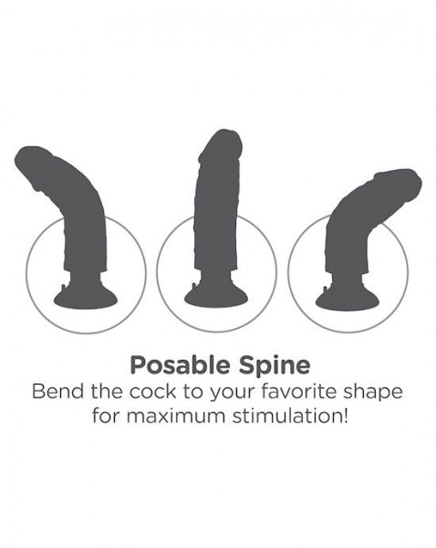 King Cock 8 Inch Vibrating Cock - Tan - 8 Inch