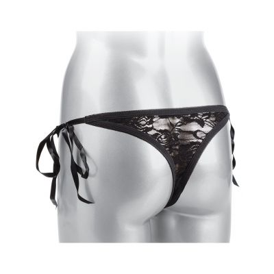 CalEx Little Black Thong with Ties