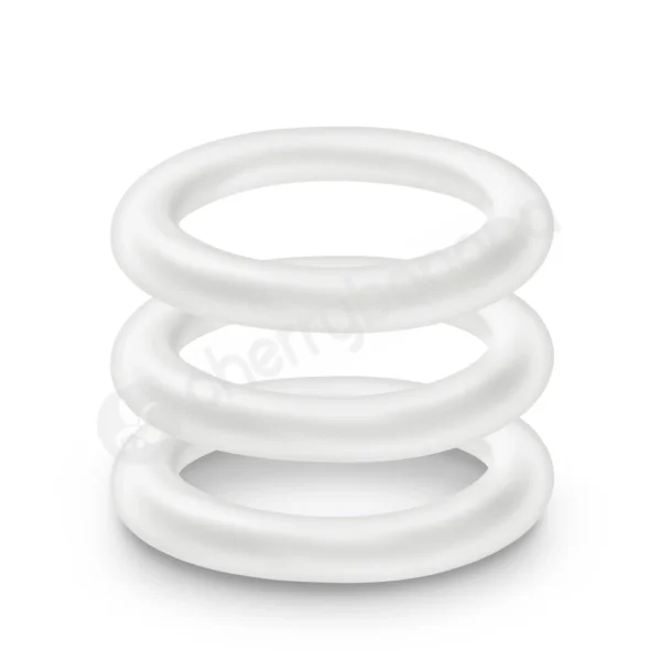 Performance VS2 Pure Premium Silicone White Cock Rings Small 3 Pack