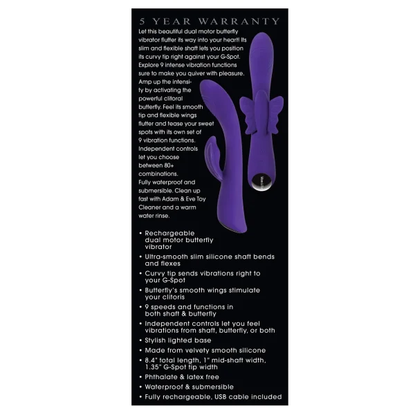 Adam & Eve Eve's Slim Butterfly G - Purple