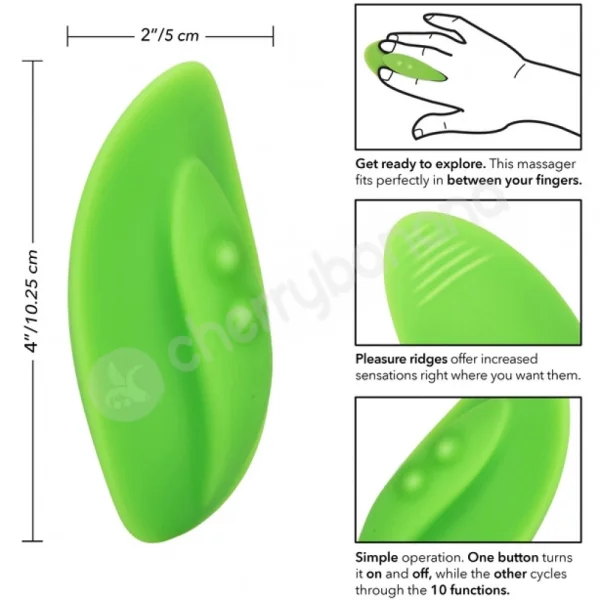 Mini Marvels Silicone Marvelous Teaser Green Finger Held Vibrator