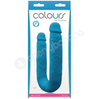 Colours Dp Pleasures Blue Double Penetration Realistic Silicone Dildo