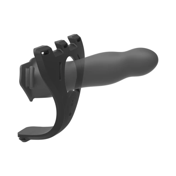 Body Extensions Hollow Slim Dong Strap-on 2-piece Set With Clitoral Vibrator Black